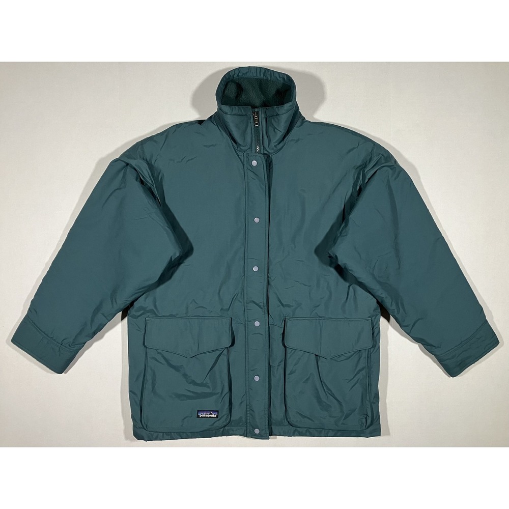 Vintage Patagonia Jacket Womens Small Green Fleece Lined Aztec Synchilla Parka
